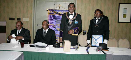 men at table